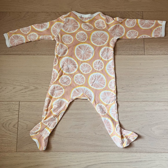 Grapefruit Organic Cotton Snap Footed Romper - Picture 3 of 5